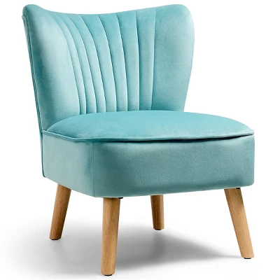 Costway Armless Accent Chair Modern Velvet Leisure Chair Single Upholstered - Image 9