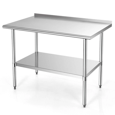 Costway Stainless Steel Table For Prep & Work W/ Backsplash - Image 10