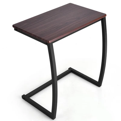 Costway Sofa Side End Table C-shaped Coffee Tray Laptop Snack Stand With Steel Frame - Image 6
