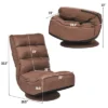 Costway Gaming Chair Fabric 6-Position Folding Lazy Sofa 360 Degree Swivel Coffee