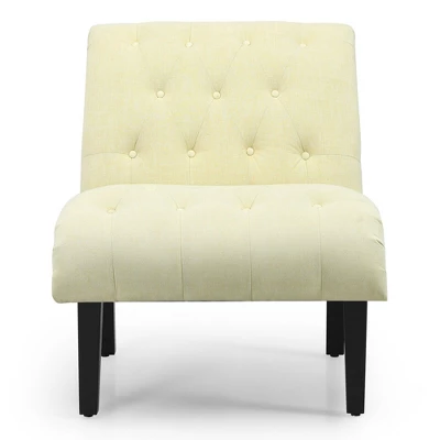 Costway Armless Accent Chair Upholstered Tufted Lounge Chair Wood Leg - Image 9