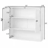 Costway Bathroom Wall Storage Cabinet Double Doors Shelves Kitchen Medicine Organizer