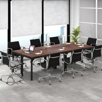 Costway Set Of 4 55" Conference Table Office Computer Study Desk Metal Base Meeting Room - Image 2