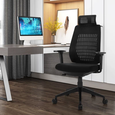 Costway High Back Mesh Office Chair Swivel Reclining Task Chair W/Clothes Hanger - Image 2