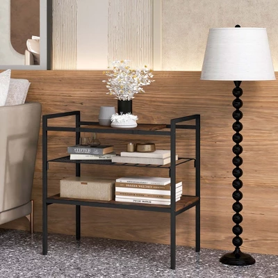 Costway Industrial Entryway Table 3-Tier Sofa Side Table With Removable Panel & Mesh Shelf - Image 4