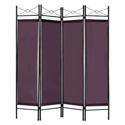 Costway 4 Panel Room Divider Privacy Screen Home Office Fabric Metal Frame - Image 10