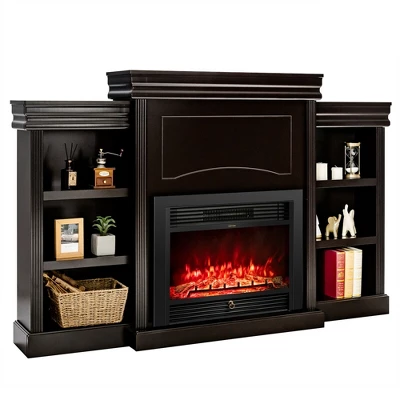 Costway 70'' Fireplace TV Stand Media W/ 28.5'' 750W/1500W Electric Fireplace - Image 11