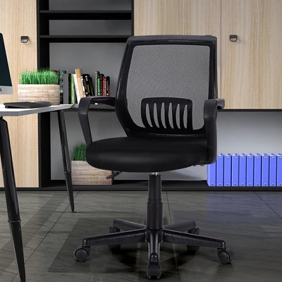 Costway Mid-Back Mesh Office Chair Height Adjustable Executive Chair W/ Lumbar Support - Image 3