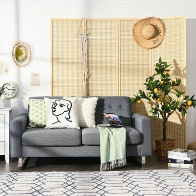 Costway 4 Panel Room Divider Screen Portable Folding 6 Ft Partition Screen - Image 2