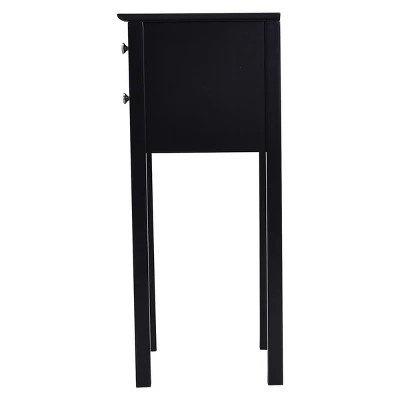 Costway Side Table End Accent Table Night Stand W/ 2 Drawers Furniture Black - Image 9