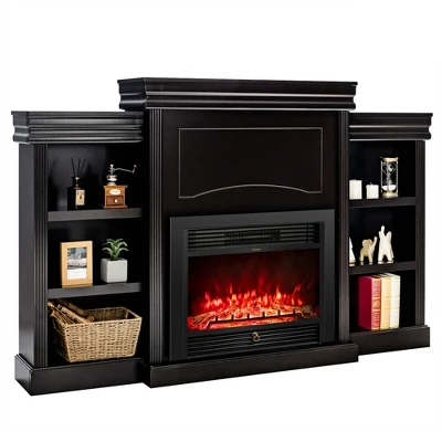 Costway 70'' Fireplace TV Stand Media W/ 28.5'' 750W/1500W Electric Fireplace - Image 10