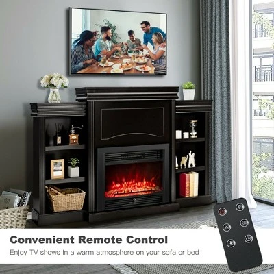 Costway 70'' Fireplace TV Stand Media W/ 28.5'' 750W/1500W Electric Fireplace - Image 3