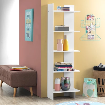 Costway 5-Tier Bookcase Storage Open Shelves Display Unit Room Divider - Image 2