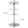 Costway 2 Pcs Brushed Stainless Steel Swivel Bar Stool Seat Adjustable Height Round Top