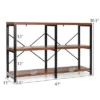 Costway 47'' Console Table 3 Tier Industrial Sofa Table Metal Frame