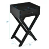 Costway 2PCS Nightstand X-Shape Drawer Accent Side End Table Modern Home Furniture Black