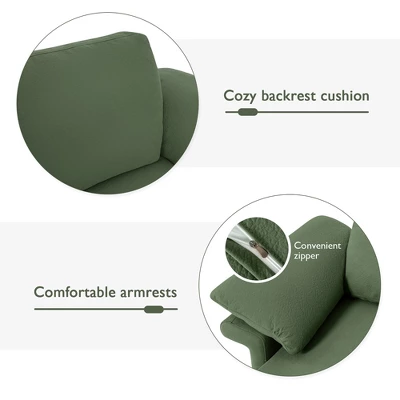 Costway Set Of 2 Upholstered Single Sofa Fabric Accent Armchair Metal Legs - Image 5