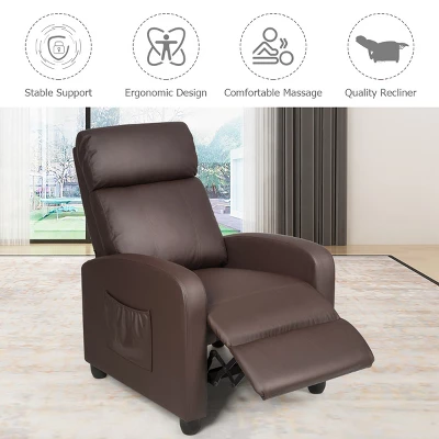 Recliner Massage Chair, Ergonomic Adjustable Single Sofa With Padded Seat BlackBrownGray - Image 3