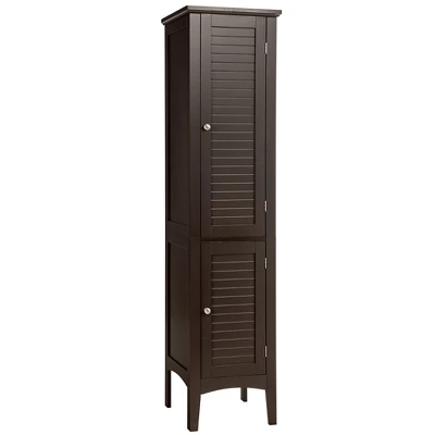 Costway Freestanding Bathroom Storage Cabinet Linen Tower Kitchen Living Room GreyBlackBrownWhite - Image 11