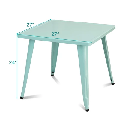 Costway Kids Steel 27'' Square Table Children Play Learn Activity Table Indoor Outdoor - Image 3