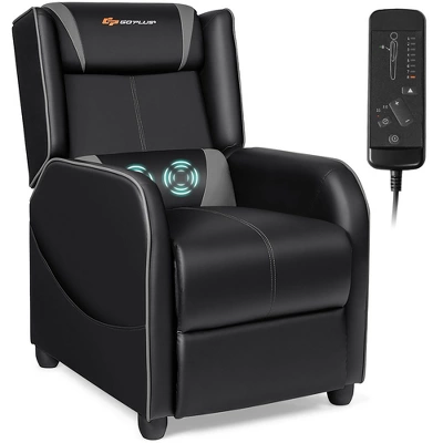 Costway Massage Gaming Recliner Chair Single Living Room Sofa Home Theater Seat PurpleGray - Image 10