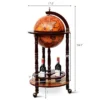 Costway 17.5'' Wood Globe Wine Bar Stand 16th Century Italian Rack Liquor Bottle Shelf