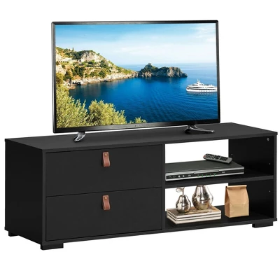 Costway TV Stand Entertainment Media Center Console For TV's Up To 55'' Walnut/Black - Image 10