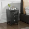 Costway Nightstand Sofa Side Coffee Table With 3 Drawer For Bedroom Living Room Black/Grey/White