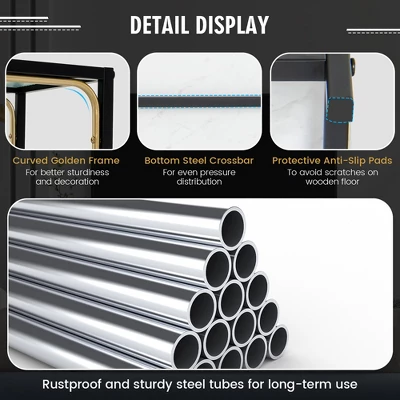 Costway 3-Tier TV Stand Entertainment Center For TV's Up To 50'' W/ Tempered Glass Top - Image 7