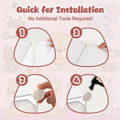 Costway 12-Cube Kids Wardrobe Baby Dresser Bedroom Armoire Clothes Hanging Closet With Door - Image 8