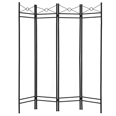 Costway 4 Panel Room Divider Privacy Screen Home Office Fabric Metal Frame - Image 5