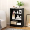 Costway 3-Tier Bookcase Open Multipurpose Display Rack Cabinet With Adjustable Shelves Black/Brown