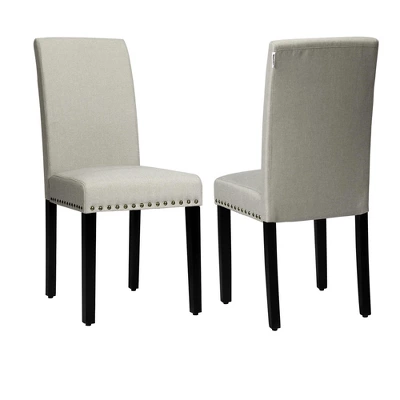 Costway Set Of 4 Fabric Dining Chairs W/Nailhead Trim - Image 8