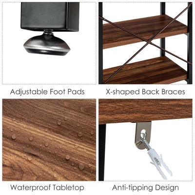 Costway 47'' Console Table 3 Tier Industrial Sofa Table Metal Frame - Image 8