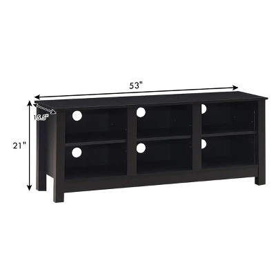 Costway TV Stand Cabinet For TV's Up To 60'' Entertainment Center W/Storage Shelves BlackBrown