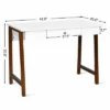 Costway Computer Desk Laptop PC Writing Table Makeup Vanity Table W/Drawer And Wood Legs