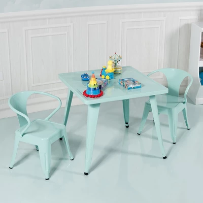 Costway Kids Steel 27'' Square Table Children Play Learn Activity Table Indoor Outdoor - Image 9