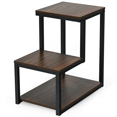 Costway 3-Tier End Table Side Table Night Stand W/ Storage Shelf For Living Room - Image 8