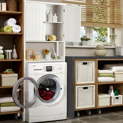 Costway Bathroom Over The Toilet Storage Cabinet With Adjustable Shelf - Image 3