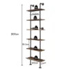 Costway 6-Shelf Rustic Pipe Shelving Unit, Vintage Industrial Pipe Wall Shelf Brown