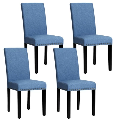 Costway Set Of 4 Fabric Dining Chairs W/Nailhead Trim - Image 11
