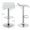 Costway Set Of 4 Swivel Bar Stool PU Leather Adjustable Kitchen Counter Bar Chair White