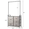 Costway 5 Drawer Fabric Dresser Hanger Metal Frame Wooden Top Storage Closet Organizer