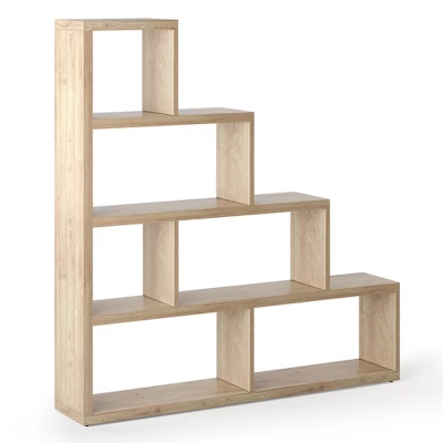 Costway 6 Cubes Ladder Shelf Freestanding Corner Bookshelf Storage Bookcase Display Rack - Image 9