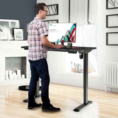 Costway Electric Standing Gaming Desk Sit To Stand Height Adjustable Splice Board