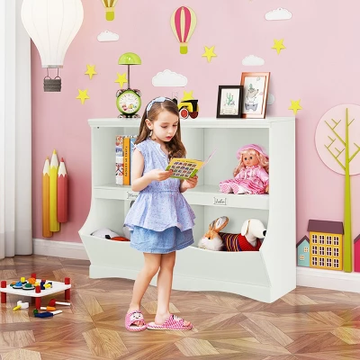 Costway Kids Storage Unit Bookshelf Bookcase Toy Organizer Bookshelf Bookcase - Image 4