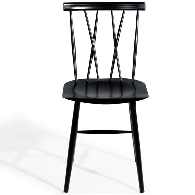 Costway Set Of 2 Dining Side Chairs Chairs Armless Cross Back Kitchen Bistro Caf - Image 7