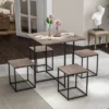 Costway 5-Piece Dining Table Set Square Kitchen Table Set With Stools For Small Spaces