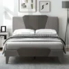 Costway Full/Qween/Twin Size Upholstered Platform Bed Frame Velvet Headboard Mattress Foundation