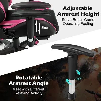 Costway Office Massage Gaming Chair Reclining Swivel Racing With Footrest - Image 8